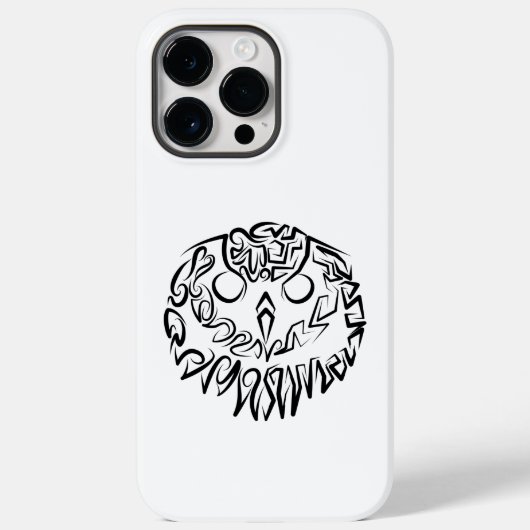 白黒のトライバルフクロウ Case-Mate iPhoneケース (裏面)