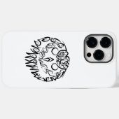 白黒のトライバルフクロウ Case-Mate iPhoneケース (裏面 (横))