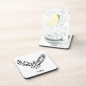 白黒のトライバル飛んでいるフクロウ コースター (右側)