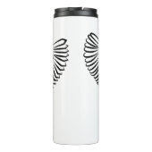 白黒のトライバル飛んでいるフクロウ タンブラー (裏面)