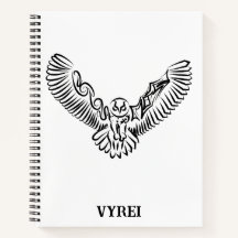 白黒のトライバル飛んでいるフクロウ