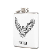 白黒のトライバル飛んでいるフクロウ フラスク (左)