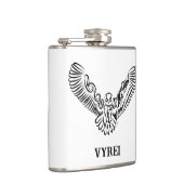 白黒のトライバル飛んでいるフクロウ フラスク (右)