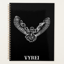 白黒のトライバル飛んでいるフクロウ