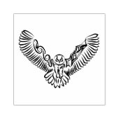 白黒のトライバル飛んでいるフクロウ ラバースタンプ (インプリント)