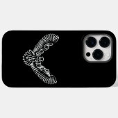 白黒のトライバル飛んでいるフクロウ Case-Mate iPhoneケース (裏面 (横))