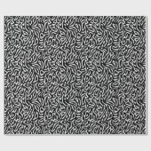 白黒のトリップ（幻覚体験）のような抽象芸術線パターン ラッピングペーパー (フラット)