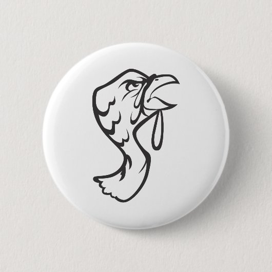 白黒のトルコの野生の鳥 缶バッジ (正面)