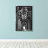 白黒のトレッスル橋 キャンバスプリント (インサイチュ (ウッドフロア))