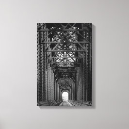 白黒のトレッスル橋 キャンバスプリント