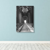 白黒のトレッスル橋 キャンバスプリント (インサイチュ (ウッドフロア))