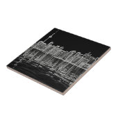 白黒のトロントのスカイライン タイル (側面)