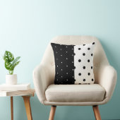白黒のドットとストライプ枕 クッション (椅子)