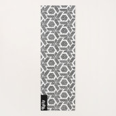 白黒のドットの幾何学的パターン ヨガマット (裏面)