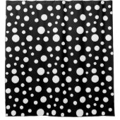 白黒のドット シャワーカーテン (正面)