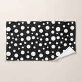 白黒のドット バスタオルセット (ハンドタオル)