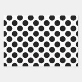 白黒のドット ラッピングペーパーシート (正面)