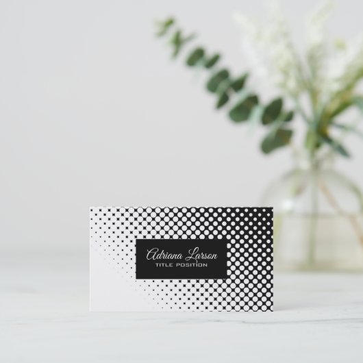 白黒のドット 名刺 (スタンド正面)
