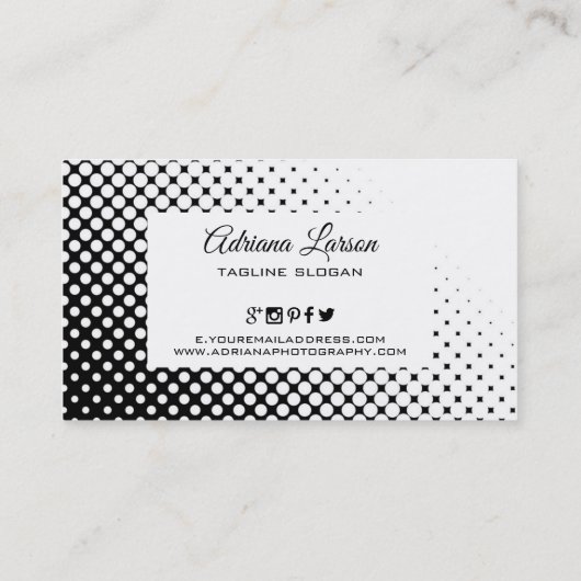 白黒のドット 名刺 (裏面)