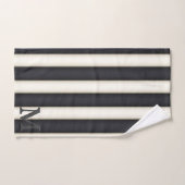 白黒のドラマチックストライプな3-Dモノグラム バスタオルセット (ハンドタオル)