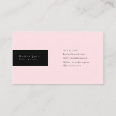 白黒のドードルと赤面ピンクかわいい 名刺 (裏面)