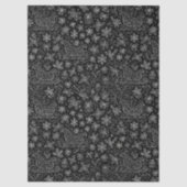 白黒のドードルクリスマスそりパターン 薄葉紙 (正面)