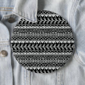 白黒のドードルパターンの行 缶バッジ (インサイチュ)