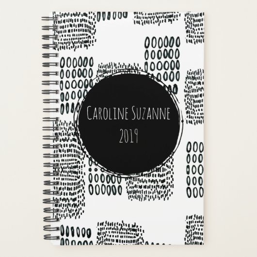 白黒のドードル プランナー手帳 (正面)