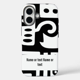 白黒のドードル iPhone 16ケース