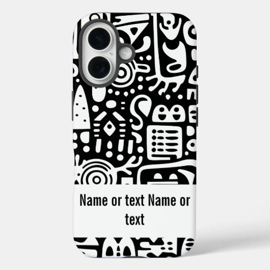 白黒のドードル Case-Mate iPhoneケース (裏面)