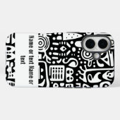 白黒のドードル Case-Mate iPhoneケース (裏面 (横))
