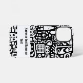 白黒のドードル iPhoneケース (裏面横)