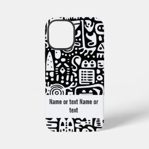 白黒のドードル iPhone 12 MINIケース