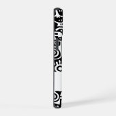 白黒のドードル iPhone 15ケース (右側面)