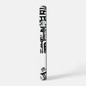 白黒のドードル iPhone 15ケース (左側面)