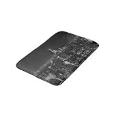 白黒のニューヨーク夜スカイライン バスマット (アングル)