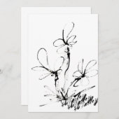 白黒のノートカードのみ サンキューカード (正面/裏面)