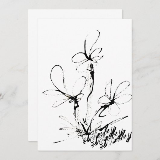 白黒のノートカードのみ サンキューカード (正面/裏面)