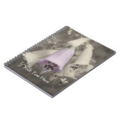 白黒のノートブックにピンクの花花花花入 ノートブック (左側)