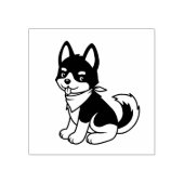 白黒のハスキー犬 ラバースタンプ (インプリント)