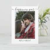 白黒のハッピー・ニューイヤー・カスタム シーズンカード (スタンド正面)