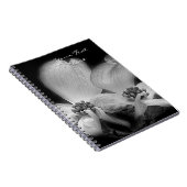 白黒のハナミズキの花 ノートブック (右側)