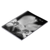 白黒のハナミズキの花 ノートブック (左側)