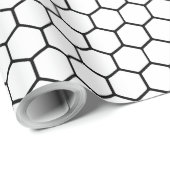 白黒のハニカパターン（の模様が）あるム ラッピングペーパー (ロールコーナー)