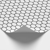 白黒のハニカパターン（の模様が）あるム ラッピングペーパー (角)