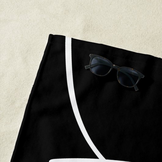 白黒のハビービーチタオル、新郎のためのギフト ビーチタオル (インサイチュ)