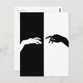 白黒のハンドラインアート ポストカード (正面/裏面)