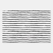 白黒のハートと線 ラッピングペーパーシート (正面)