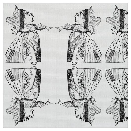 白黒のハートの鏡の女王(小さい) ファブリック (見本)