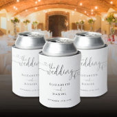 白黒のハートスクリプ結婚ト 缶クーラー